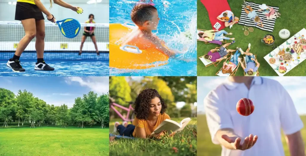 Assetz Palmscape Plots amenities collage 2 by Assetz Property Group located at IVC Road, Devanahalli, Bangalore Karnataka